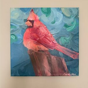 Original Cardinal Bird Acrylic Painting